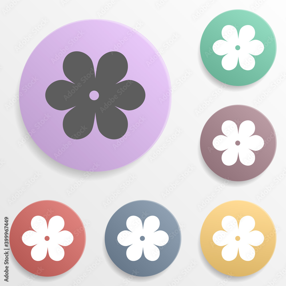 Aufkleber place of a flower shop badge color set icon. simple glyph, flat vector of map icons for ui and ux, w