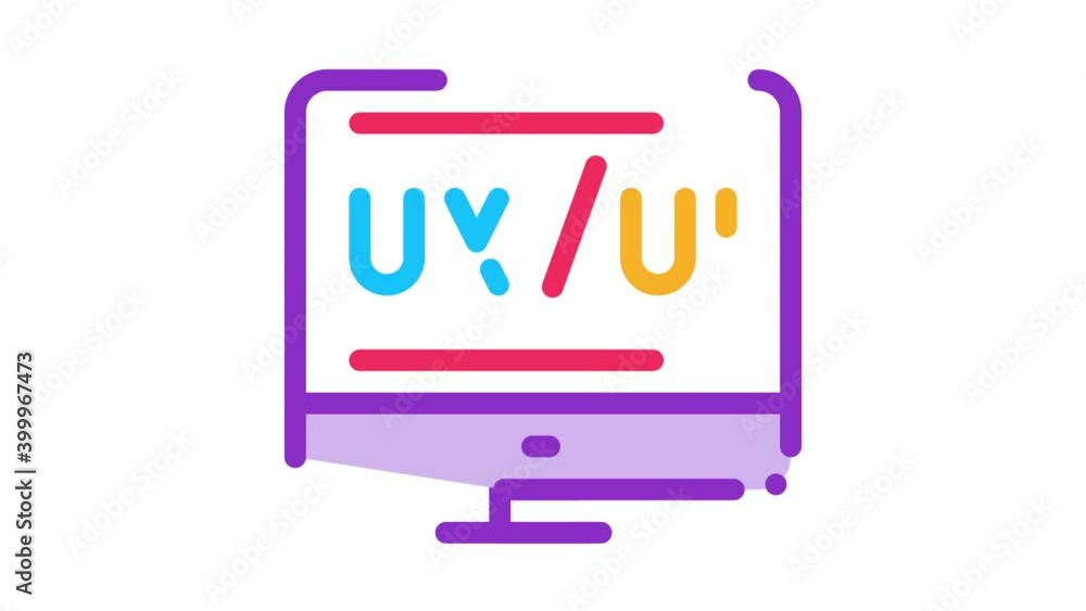 Poster ux ui deanimated icon on white background
