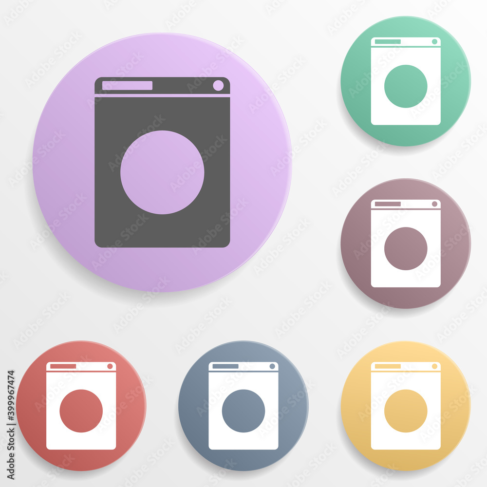 Poster place of the household appliances store badge color set icon. simple glyph, flat vector of map icons