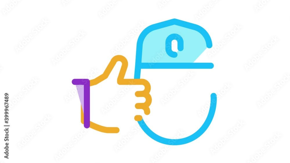 Poster computer mouse and hand gesture good icon animation. color computer mouse and hand gesture good anim