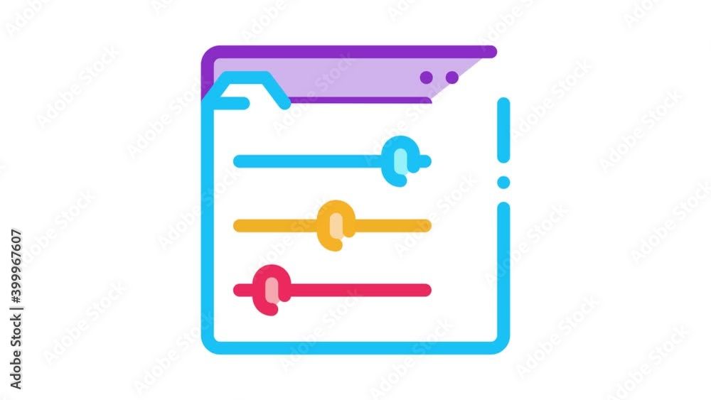 Poster color rgb setting icon animation. color color rgb setting animated icon on white background