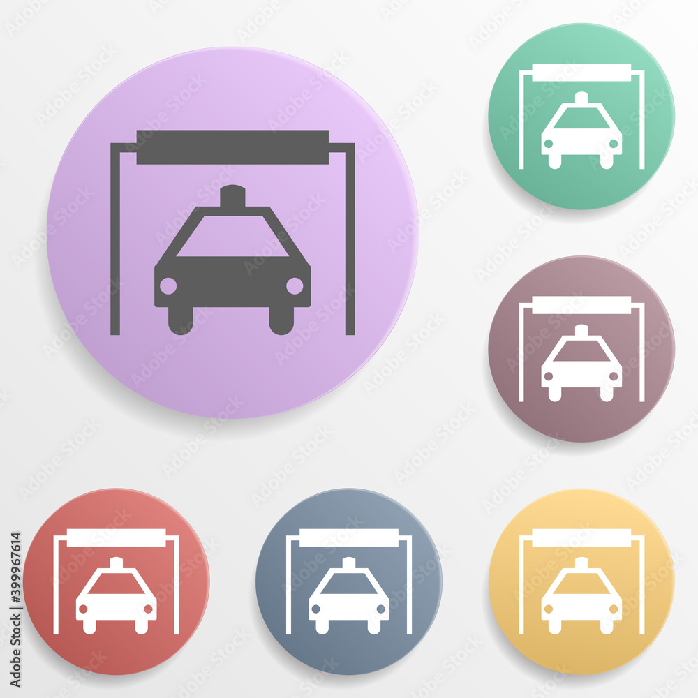 Poster washing place badge color set icon. simple glyph, flat vector of map icons for ui and ux, website or