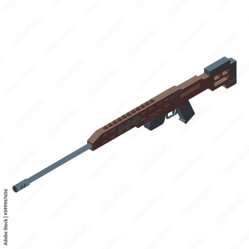 Poster army rifle icon. isometric of army rifle vector icon for web design isolated on white background