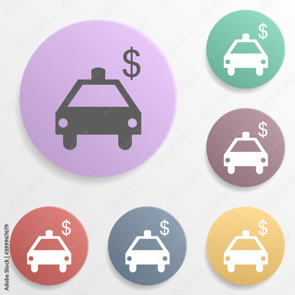 Poster car sale place badge color set icon. simple glyph, flat vector of map icons for ui and ux, website o