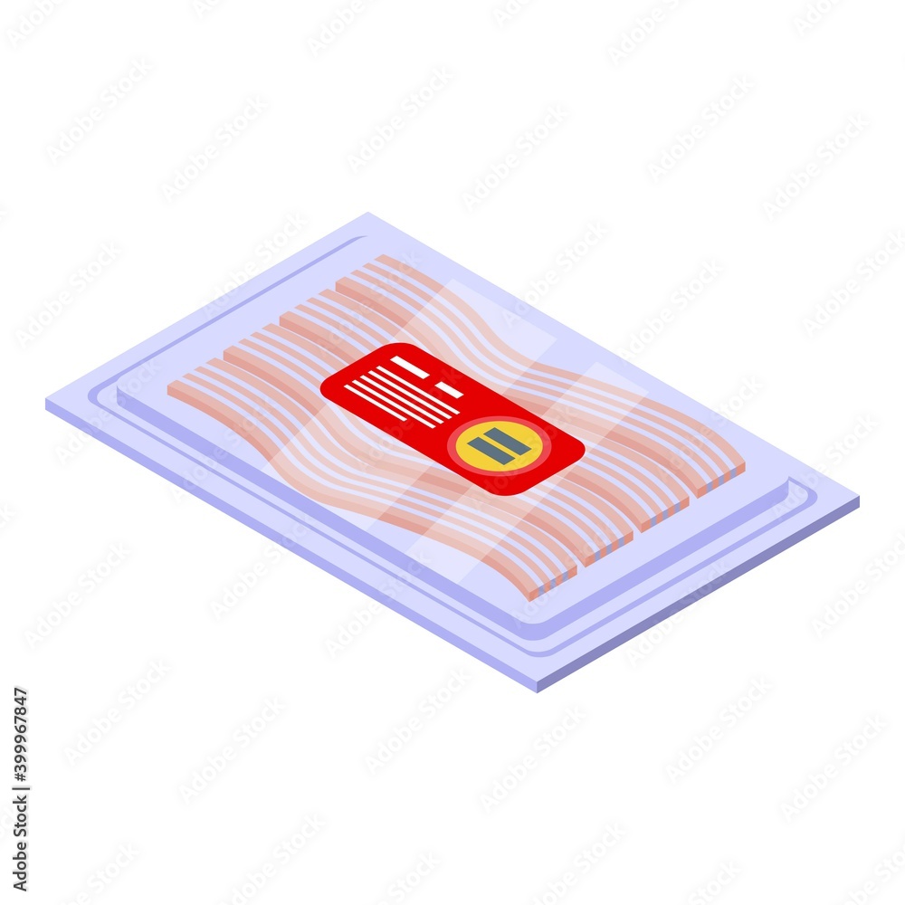 Aufkleber bacon pack icon. isometric of bacon pack vector icon for web design isolated on white background