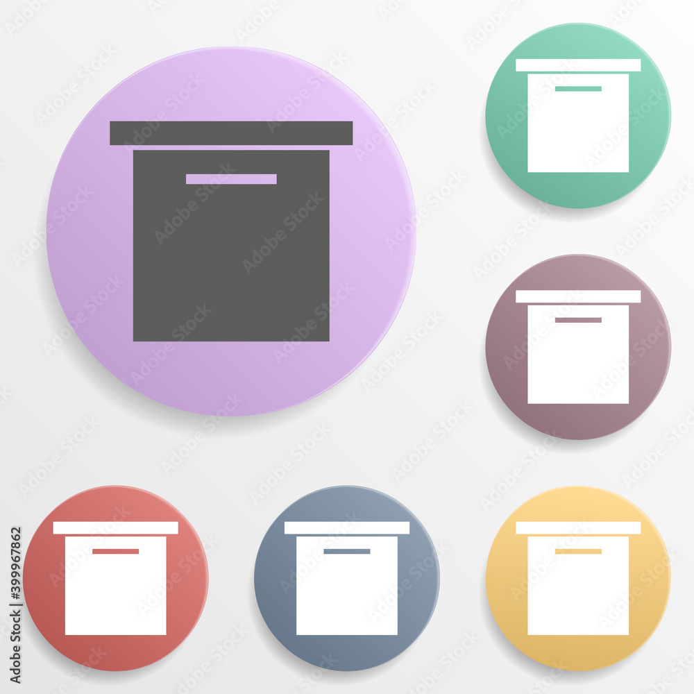 Poster mailbox location badge color set icon. simple glyph, flat vector of map icons for ui and ux, website
