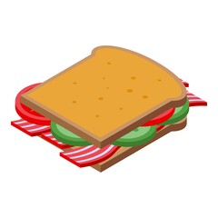 Sandwich bacon icon. Isometric of sandwich bacon vector icon for web design isolated on white background