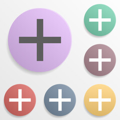 Obraz premium Plus sign badge color set icon. Simple glyph, flat vector of map icons for ui and ux, website or mobile application