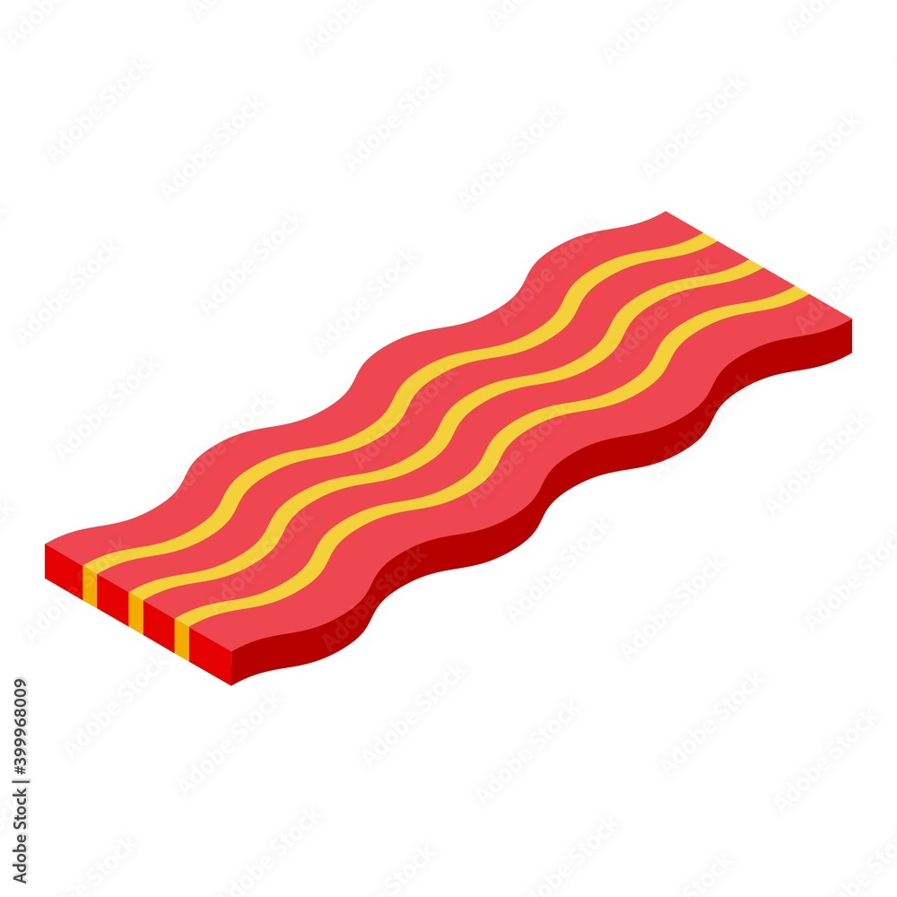 Poster fried bacon icon. isometric of fried bacon vector icon for web design isolated on white background