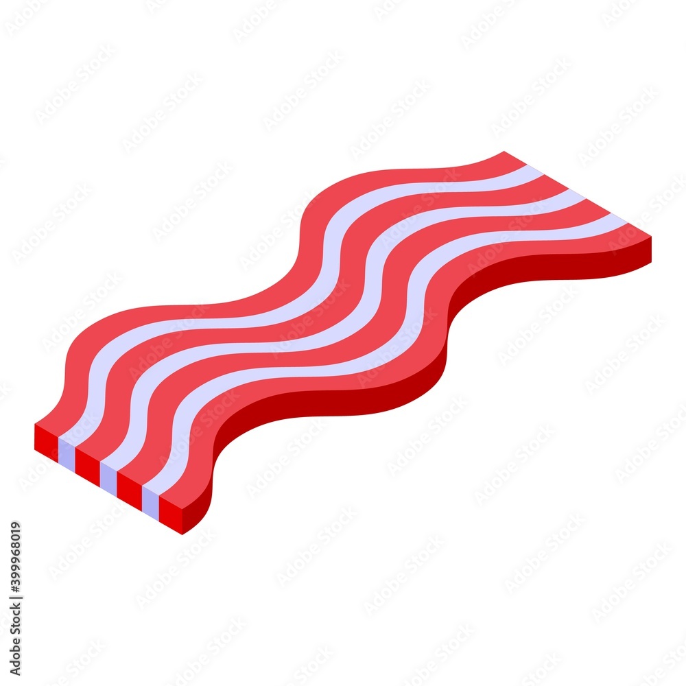 Poster breakfast bacon icon. isometric of breakfast bacon vector icon for web design isolated on white back