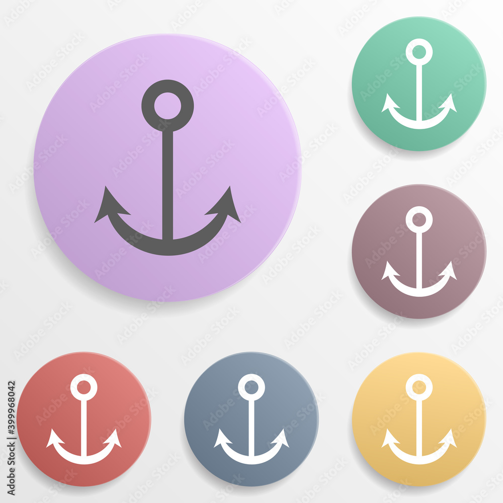 Poster port location badge color set icon. simple glyph, flat vector of map icons for ui and ux, website or