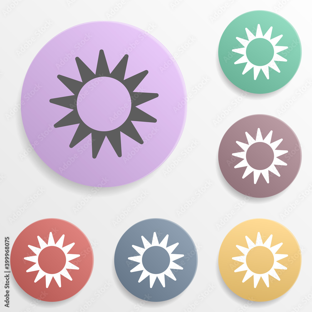 Poster beach location badge color set icon. simple glyph, flat vector of map icons for ui and ux, website o