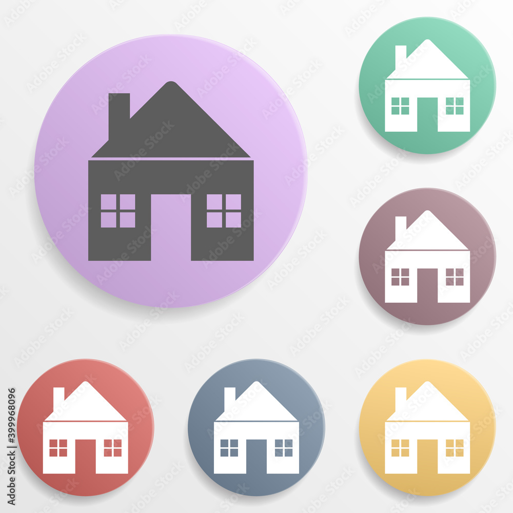 Poster place of the house badge color set icon. simple glyph, flat vector of map icons for ui and ux, websi