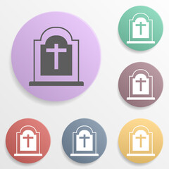 Place cemetery badge color set icon. Simple glyph, flat vector of map icons for ui and ux, website or mobile application