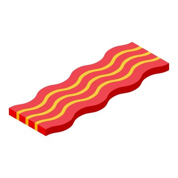 Fried bacon icon. Isometric of fried bacon vector icon for web design isolated on white background