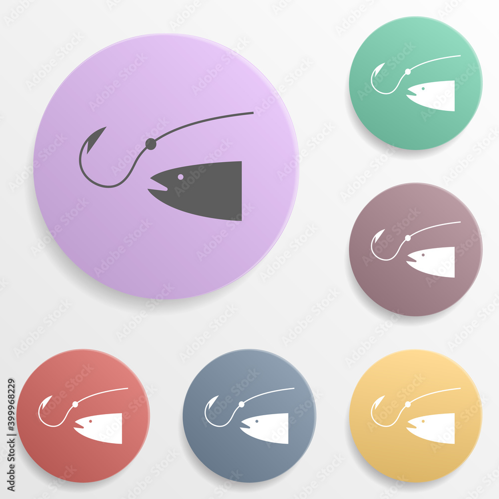 Aufkleber a place for fishing badge color set icon. simple glyph, flat vector of map icons for ui and ux, webs
