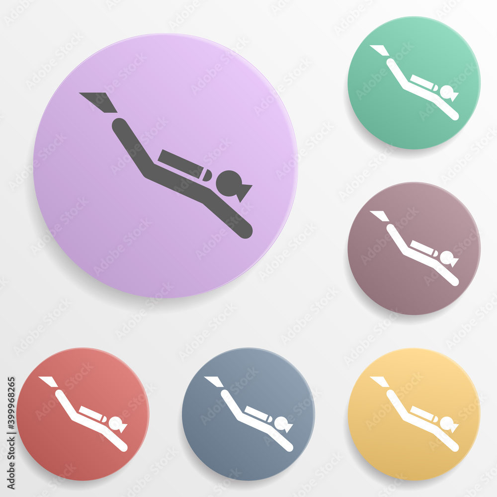 Poster a place for diving badge color set icon. simple glyph, flat vector of map icons for ui and ux, websi