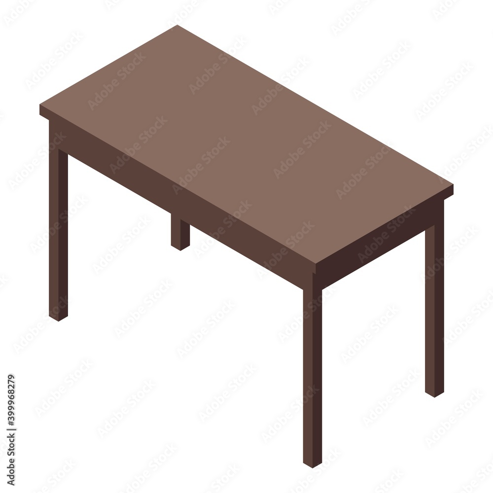 Poster antique table icon. isometric of antique table vector icon for web design isolated on white backgrou