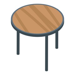 Little round table icon. Isometric of little round table vector icon for web design isolated on white background