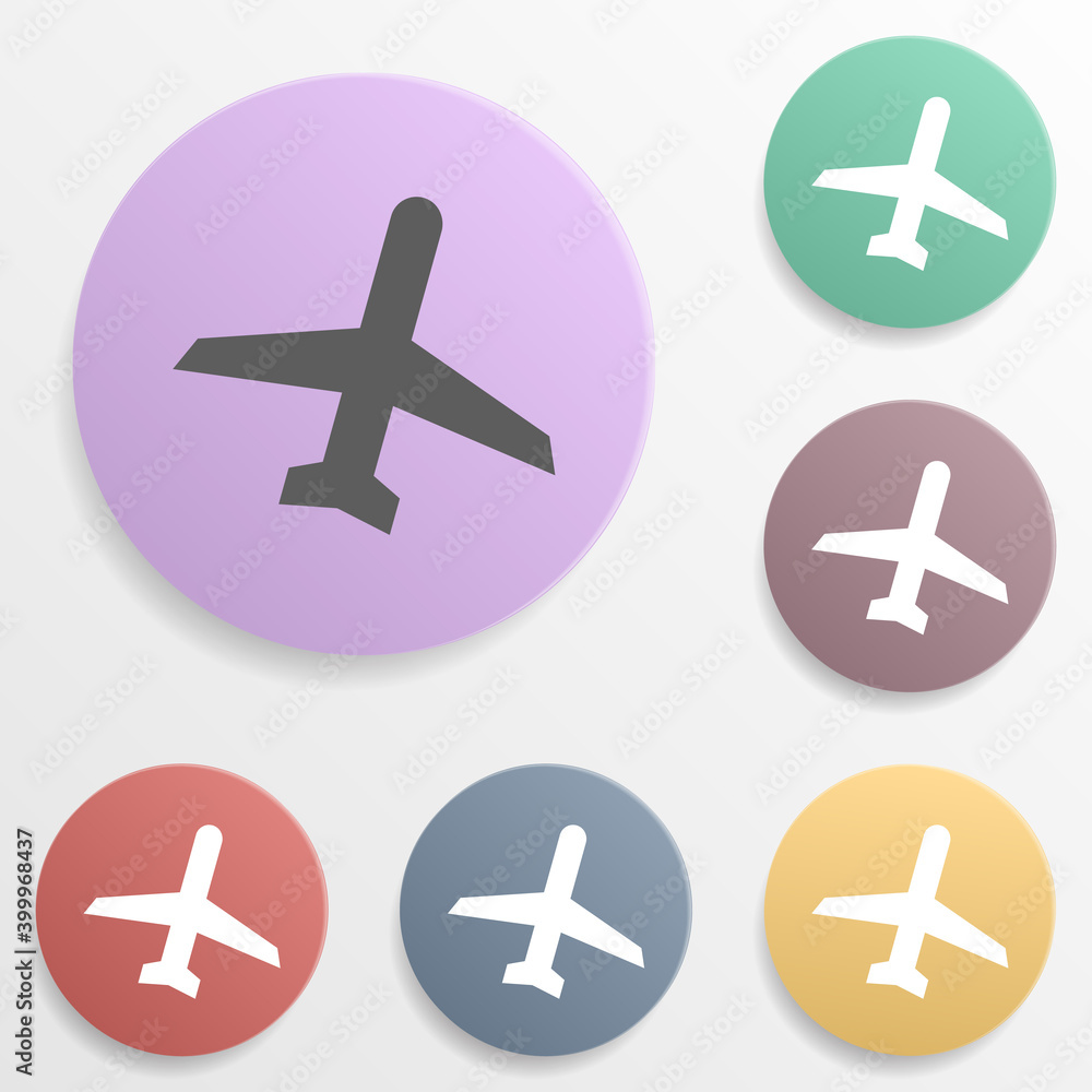 Poster place airport badge color set icon. simple glyph, flat vector of map icons for ui and ux, website or
