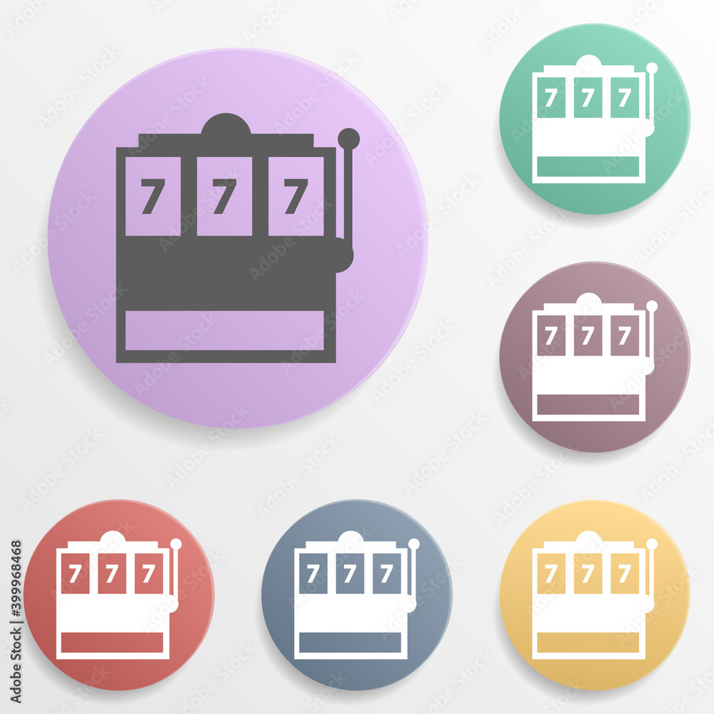 Poster place casino badge color set icon. simple glyph, flat vector of map icons for ui and ux, website or 