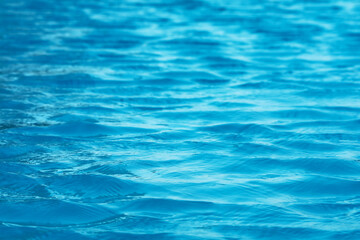 water of swimming pool is so clear, can see floor in water
