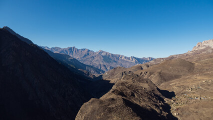 Beautiful mountain view on a clear sunny autumn day.