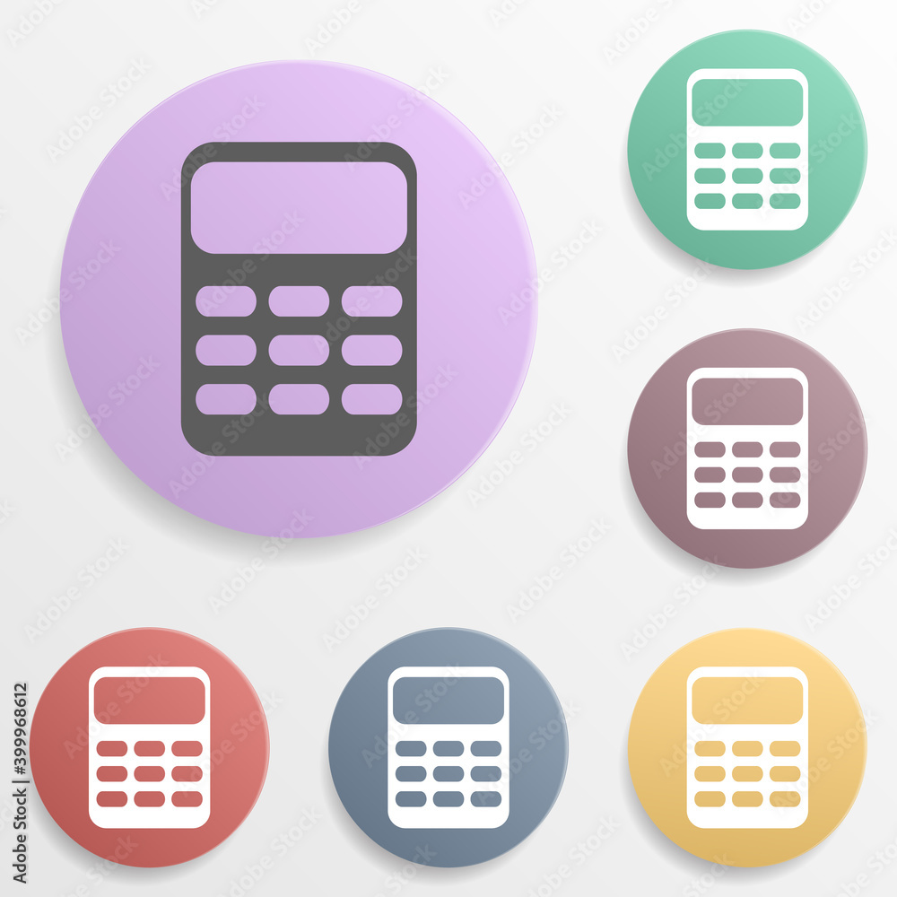 Poster calculator badge color set icon. simple glyph, flat vector of map icons for ui and ux, website or mo