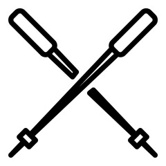 Nordic walking sticks icon. Outline nordic walking sticks vector icon for web design isolated on white background