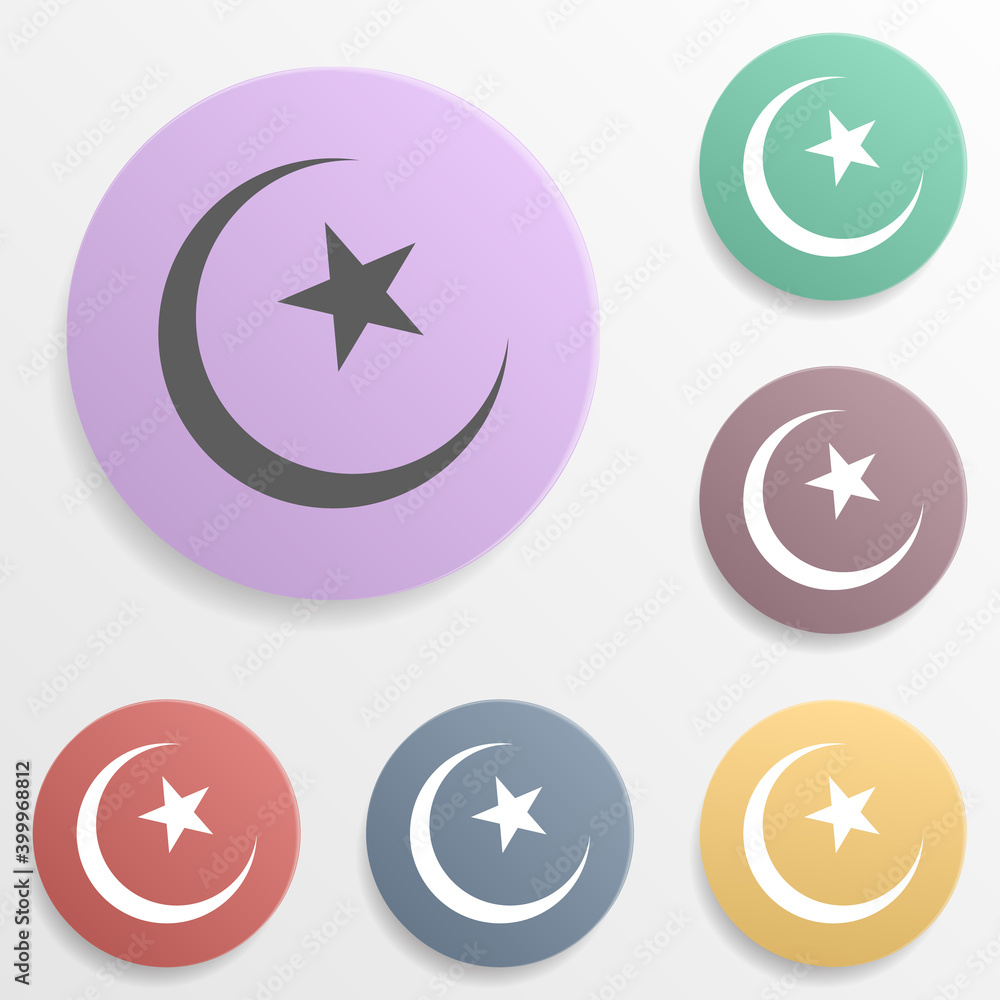 Aufkleber place of the mosque badge color set icon. simple glyph, flat vector of map icons for ui and ux, webs