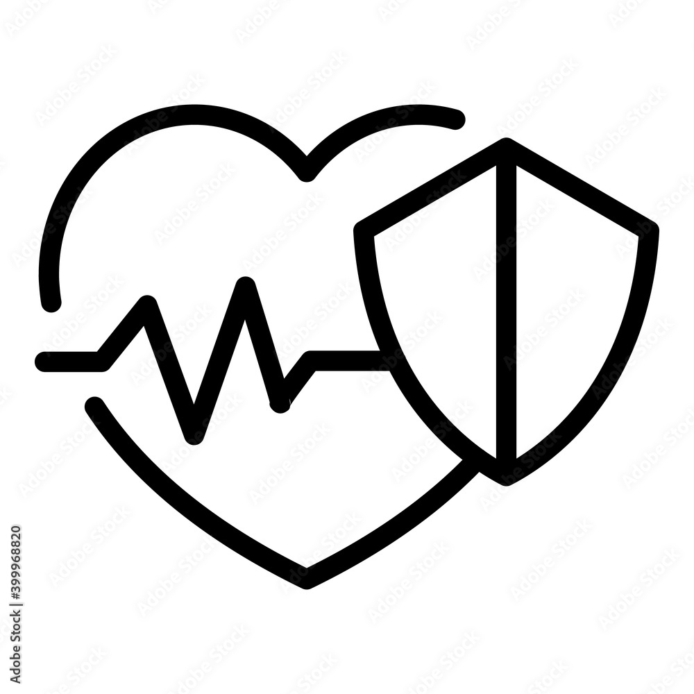 Poster protected heart rate icon. outline protected heart rate vector icon for web design isolated on white