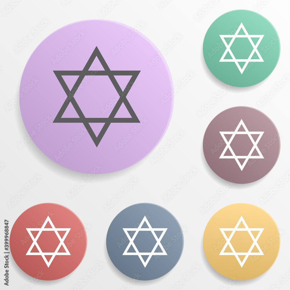 Poster synagogue badge color set icon. simple glyph, flat vector of map icons for ui and ux, website or mob