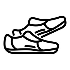 Leather shoes nordic walking icon. Outline leather shoes nordic walking vector icon for web design isolated on white background