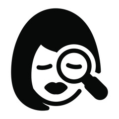 
Icon of eye checkup in solid editable design
