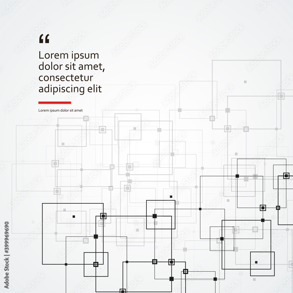 Poster Vector connections with dots and lines black color