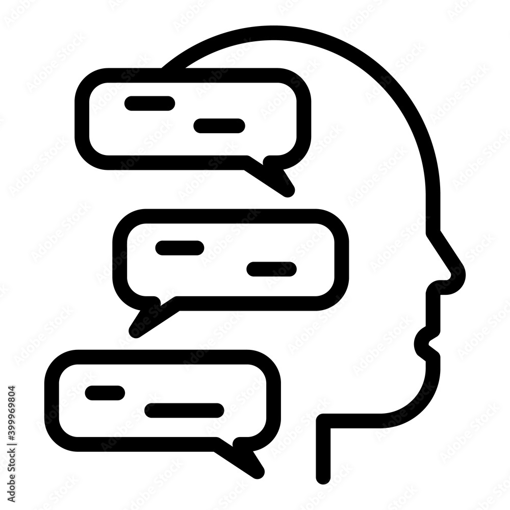 Poster mind chat bubble icon. outline mind chat bubble vector icon for web design isolated on white backgro
