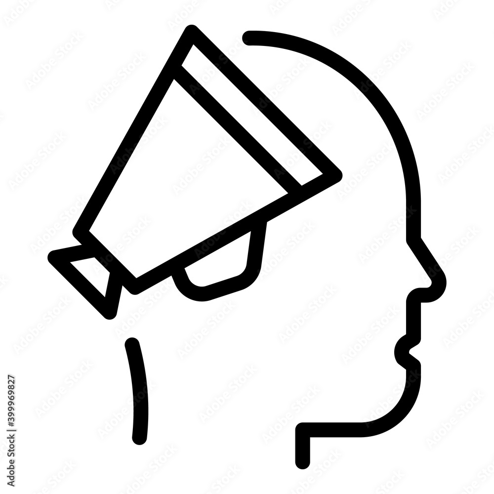 Poster megaphone discussion icon. outline megaphone discussion vector icon for web design isolated on white