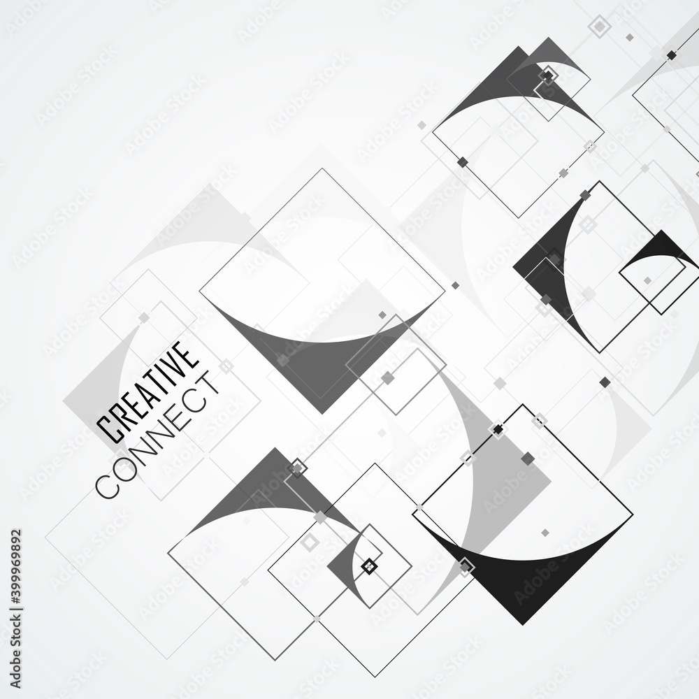 Aufkleber modern business template on white backdrop. abstract connect square background. flat vector illustra