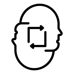 Conversation icon. Outline conversation vector icon for web design isolated on white background