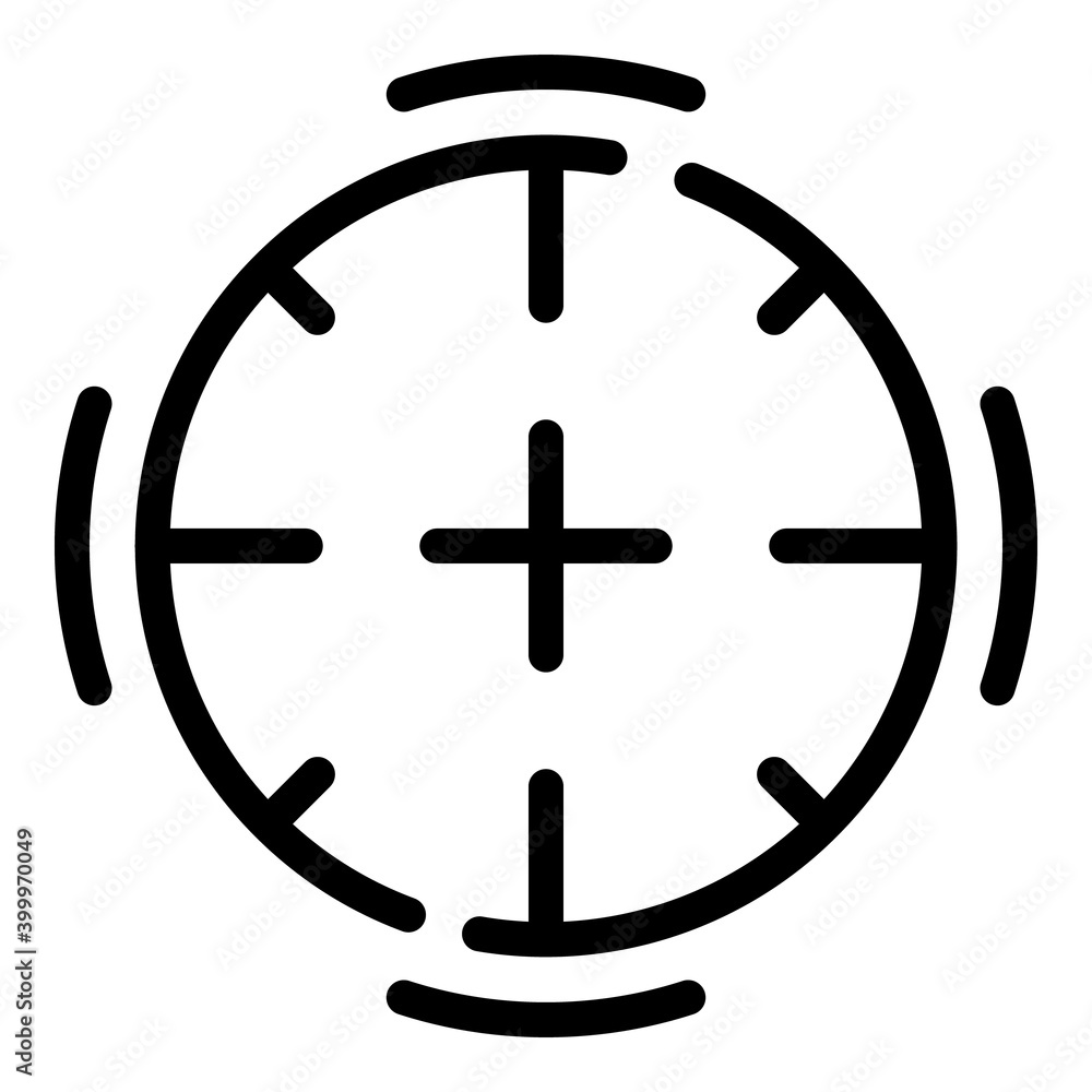 Poster target focus icon. outline target focus vector icon for web design isolated on white background