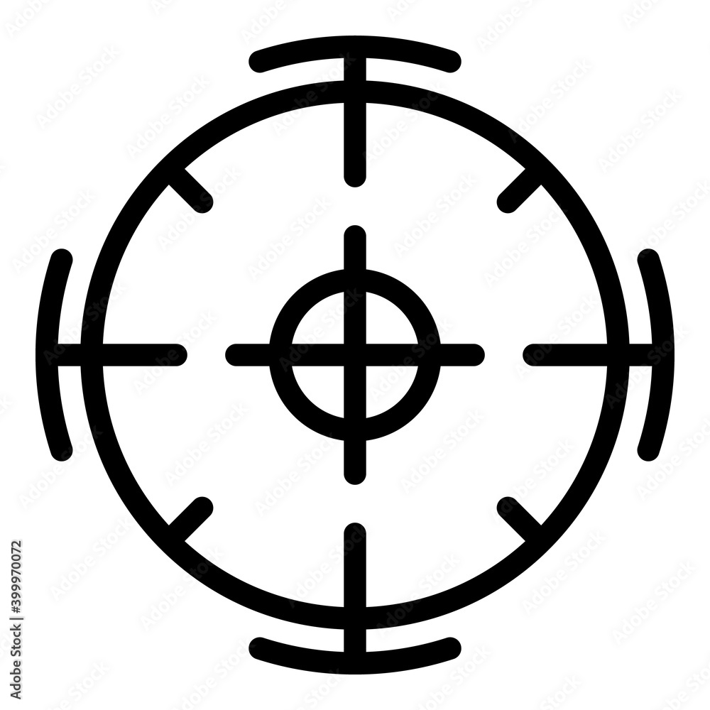 Poster focus point icon. outline focus point vector icon for web design isolated on white background