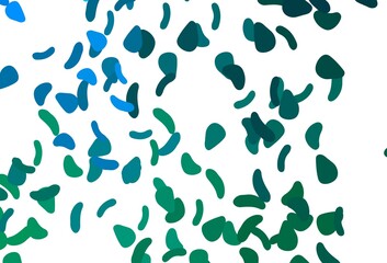 Light Blue, Green vector pattern with chaotic shapes.