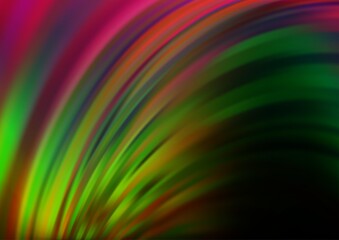 Dark Multicolor, Rainbow vector pattern with bent ribbons.