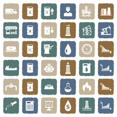 Oil Icons. Grunge Color Flat Design. Vector Illustration.