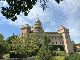 Castle with towers in Bojnice, central Slovakia in Europe