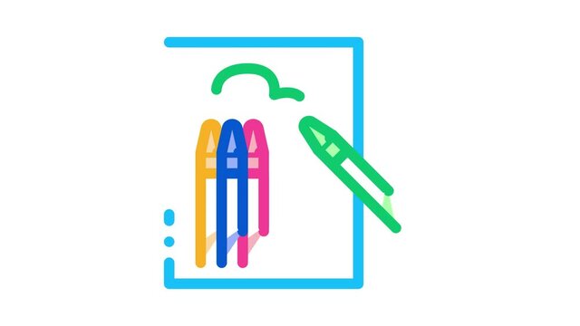 painting picture Icon Animation. color painting picture animated icon on white background