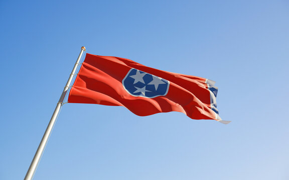 South Tennessee US State Flag low angle