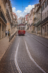 Fototapeta premium Tranvias en las calles de LIsboa