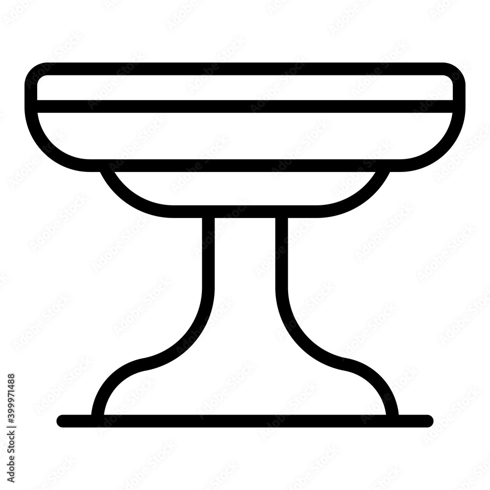 Poster interior round table icon. outline interior round table vector icon for web design isolated on white