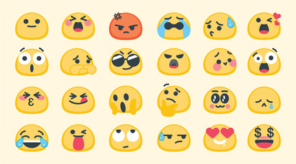 Emoji set vector isolated icon collection. Emoji set